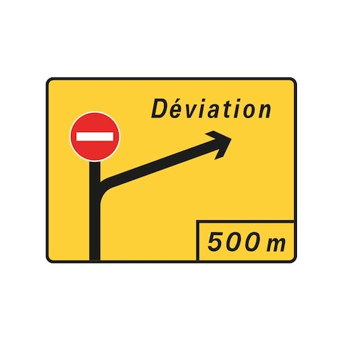 Panneau BTR KD42 - Présignalisation de déviation